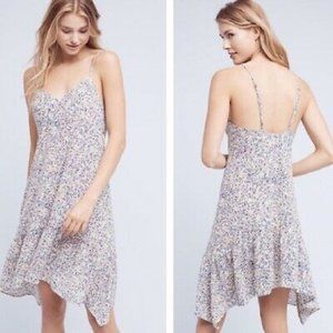Anthropologie Ruffle Hem Speckled Dress